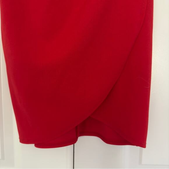 Lulus Romantic spaghetti strap mini dress faux wrap pleated v-neck red Valentine - Picture 5 of 8